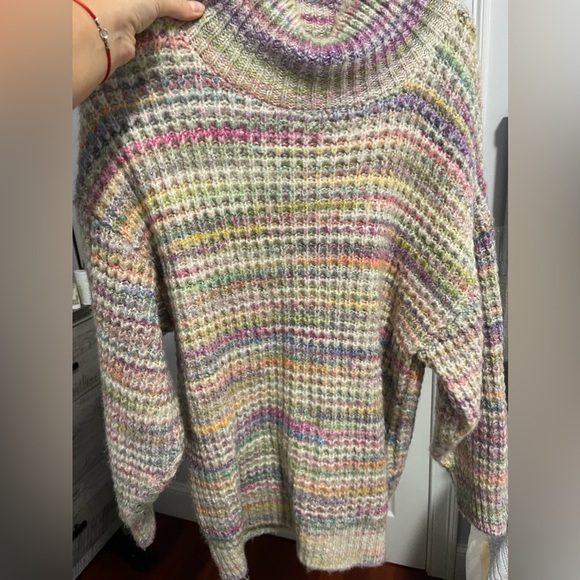TOPSHOP Space Dye Chunky Turtleneck Multicolor Sweater - Picture 6 of 10